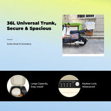 Motorcycle Tail Box, Large Capacity, Universal Fit, Trunk Storage Light Coffee w/ Bear 36L