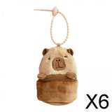 Maxbell 6xCapybara Pouch Purse Toy Bag Decor Keyring for Adults Kids Housewarming Gifts