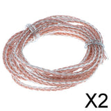 Maxbell 2x7N OCC Copper Wire, DIY HiFi Audio Cable for Earphone 2m Gold and Silver