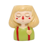 Maxbell 4 pcs Cute Cartoon Girl Style Succulent Plant Pot for Home Garden Decoration