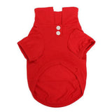 Maxbell Maxbell Pet Dog Polo T-shirt Puppy Apparel Doggy Clothes Solid-colored Outfit Red-L