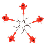 5pcs Jigging Hook Red Fishing Hook 21g/6cm Weight Lead Jig Fishhook - Aladdin Shoppers
