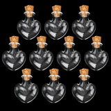 Maxbell 20 Mini Cork Glass Bottle Vials Jars Craft Charm Empty Wishing Bottle Star Heart