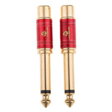 Maxbell 4 Pieces Gold Plated 6.5mm Male to RCA Female Audio Video Adapter