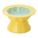 Maxbell Elevated Cat Bowl Modern Easy to Clean Food Container for Kittens Elder Cats Yellow