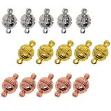 Maxbell 15 Pieces 8mm Brass Engraved Round Ball Magnetic Clasp Connectors Findings for Handmade DIY Jewelry Making Silver/Gold/Rose gold - Aladdin Shoppers