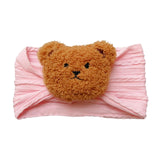 Maxbell Baby Headband with Bear Decor Children Wide Headbands Cute Headwear Hairband Pink