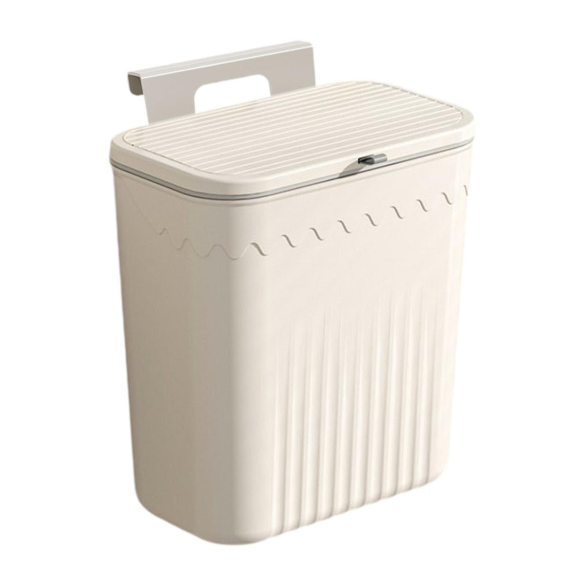 Maxbell Kitchen Compost Bin Dustbin Slim Garbage Can for Counter Top Bedroom Cabinet Creamy White