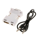 Maxbell Maxbell HDMI Female to VGA Male Converter + Audio Adapter Support 1080P Output White