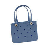 Maxbell Beach Hole Bag with Holes Pouch Handbag for Women for Party Pools Boat Tours Light Blue