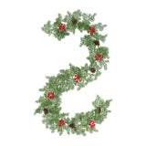 Christmas Garland with Red Berries Artificial for Home Stairs Fireplace Style C