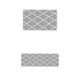 Maxbell 2pcs Checked Kitchen Bedroom Mat Runner Rug Anti Fatigue Grey