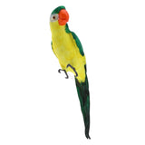 Maxbell 2pcs Feathered Artificial Macaw Bird Home Garden Decor Parrot Green&Red