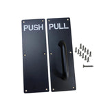 Maxbell Stainless Steel Door Handles Sturdy Pull Push Handles for Hotels Public Home PUSH PULL Black