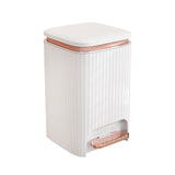 Maxbell Bathroom Trash Can with Foot Pedal and Press Type Lid for Study Laundry Room White 12l
