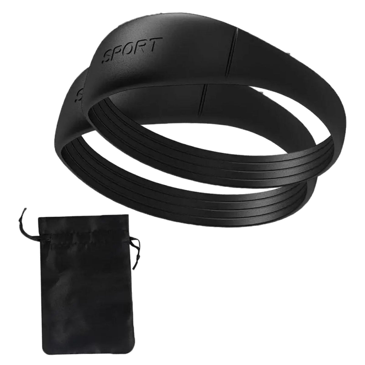 Adjustable Patella Stabilizer Band Lightweight Accessory with Drawstring Bag 2Pcs Black