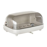 Maxbell Cup Storage Holder Dish Drainer with Clear Lid for Dishes Coffee Mug Bowls Gray