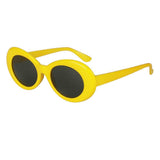 Maxbell Retro Clout Goggles Glasses Oval Bold Mod Thick Framed Sunglasses Yellow - Aladdin Shoppers