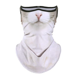 Maxbell Neck Gaiter Cat Design Summer Face Mask with Ear Loops for Skiing Daily Wear white