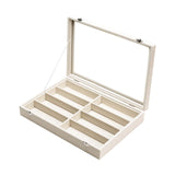 Maxbell Sunglasses Show Tray 8 Grids Modern Glasses Case for Jewelry Beads Necklaces Beige Yellow