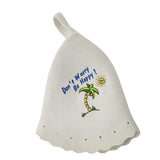 3Pcs Wool Hat for Sauna Banya Bath House Head Protection Embroidered Unisex