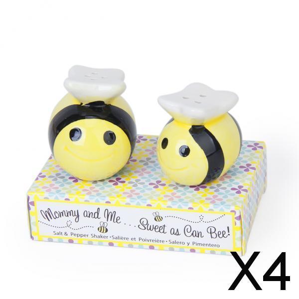 Maxbell 4xCeramic Bee Salt & Pepper Shakers Wedding Favors