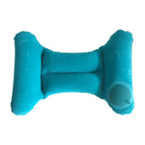 Maxbell Inflatable Travel Pillow Compact Cushion for Business Trip Traveling Fishing Flocking Blue