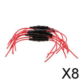 Maxbell 8x10 Pieces Waterproof Inline Tube Fuse Holder Block Connector