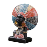 Maxbell African Woman Resin Figurine Tabletop Decoration for Shelf Display Versatile