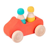Maxbell Montessori Wooden Car Toy Boys Girls Ages 1-3 Valentines Day Gifts for Kids red car