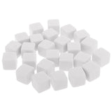 Maxbell 25 Pieces Square Edge Blank Dices D6 Six Sided RPG Gaming Dice Gift White - Aladdin Shoppers