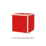 Maxbell Lucky Draw Box Voting Box Donation Box for Voting Annual Meeting Fundraising 35x35x35cm All red