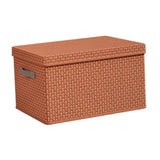 Maxbell Maxbell Closet Organizer with Handles Lidded Storage Bin for Bedroom Study Room Dorm Burgundy 50x40x30cm