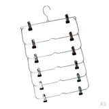 3pcs Skirt Hangers Pants Hangers Closet Organizer Fold Up Hangers Black