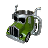 Maxbell Semi Truck Shaped Mug Novelty Coffee Cup for Home Birthday Gift Truck Lovers Green