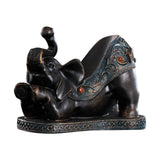 Maxbell Maxbell Elephant Figurine Resin Statue Sculpture Decor Art Craft Bottle Rack Holder Black And Violet