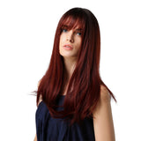 Maxbell 20" Fashion Women Long Straight Wigs with Bang for Cosplay Costume Party