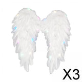 Maxbell 3xAngel Wings White Dress up Fairy Wings for Fashion Show Holidays Photo Props 45cmx45cm