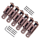 Maxbell 6Pcs Electric Guitar Tremolo Saddles Bridge with Spring Screws Wrench 41.5mm Bronze