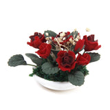 Maxbell 1/12 Dollhouse Miniature Clay Plant Rose Gypsophila Flower In Ceramic Pot