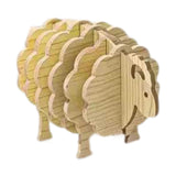 Maxbell Sheep Wooden Coaster Handcrafted Reusable Farmhouse Dining Table Decor