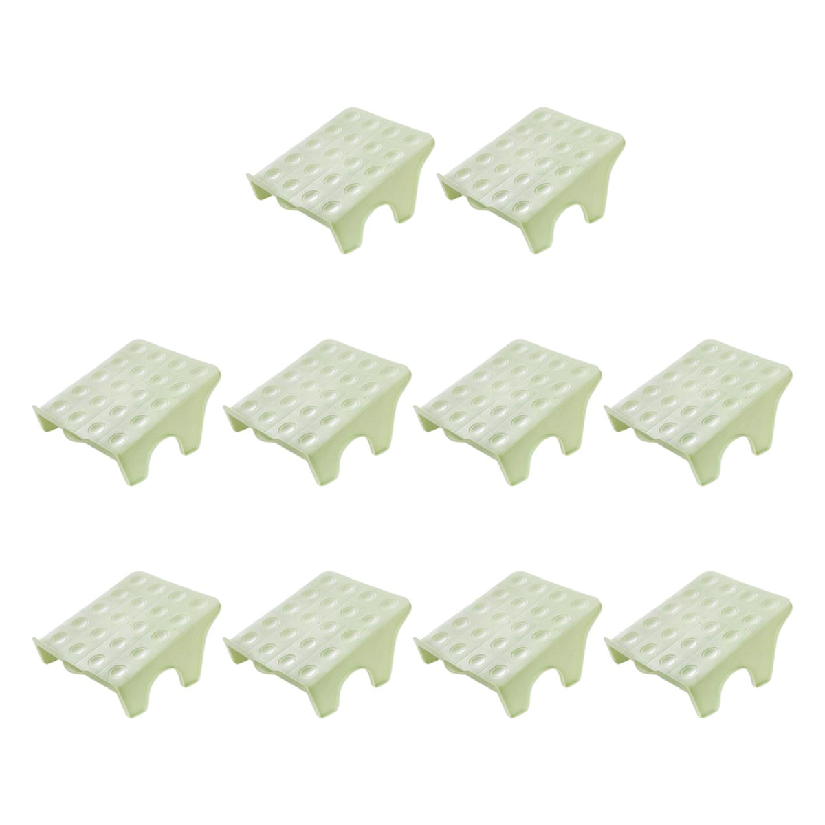 Maxbell 10Pcs Shoe Rack Organization Storage Shelf Display Stand for Entryway Garage Green