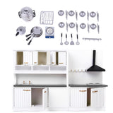 Maxbell 1/12 Dollhouse Miniature Kitchen Furniture Kit with Kitchenware Cookware Set