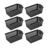 Maxbell 6 Pieces Desktop Storage Baskets Makeup Organizer Trays for Bedroom Washroom Black
