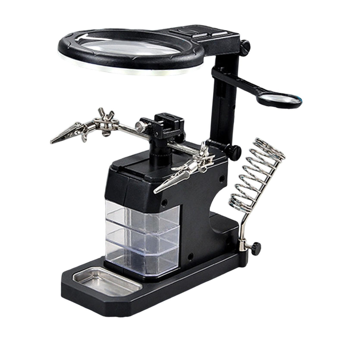 Maxbell 5x Magnifying Glass Soldering Station LED Lighted for Crafts Assembly Repair