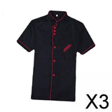 Maxbell 3x  Breathable Chef Coat Short Length Sleeve Chef Jacket for Cafe L