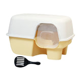 Hooded Enclosed Cat Litter Box Large Capacity High Side with Shovel Portable Yellow - Aladdin Shoppers