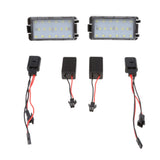 Maxbell 2x LED License Number Plate Light for Ibiza Leon + License Plate Frame Black