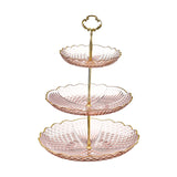 Cupcake Stand Display Plate Pastry Stand for Celebration Commercial Birthday Pink 3 layer