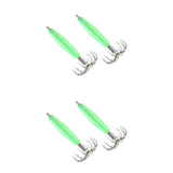 Maxbell Stainless Steel Luminous Squid Hook Barrel Umbrella Octopus Hook 6.3/7.2cm